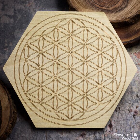 Attract Abundance Mini Crystal Grid Set - Your choice of Wood Grid Board - Picture 4 of 6